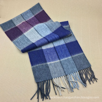 100% Wool Winter Plaid Men Scarf